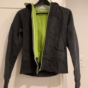 Lululemon scuba hoodie nearly new condition reversible lime green interior